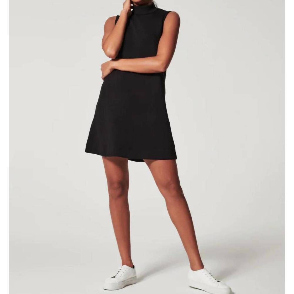 Worn once!! SPANX airessentials mock neck dress in black, size M.